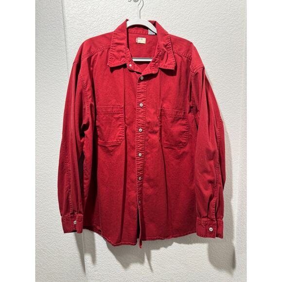 Levis Red Shirt Mens XL Denim Long Sleeve Button Up Work Red Tab Long Sleeve - Picture 1 of 8